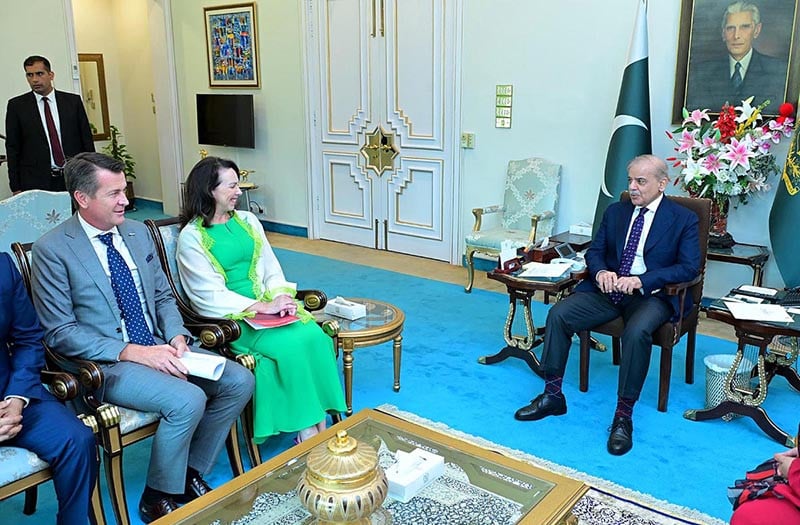 a delegation of gsm association calls on prime minister muhammad shehbaz sharif islamabad august 7 photo app