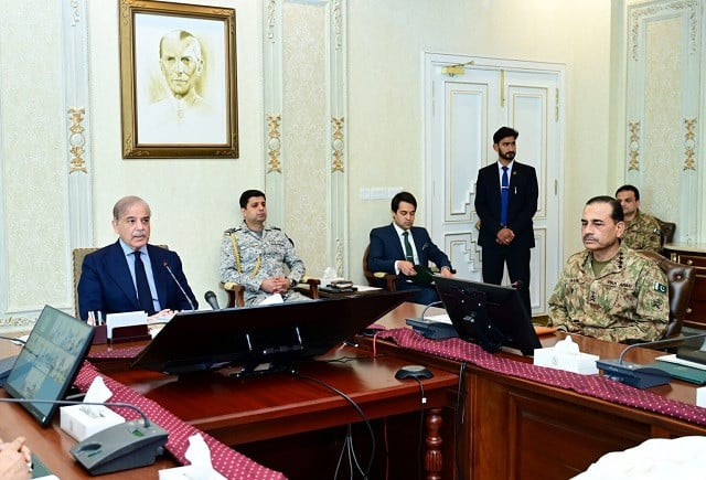 prime minister shehbaz sharif chairs a high level moot with army chief gen asim munir and other officials in attendance photo app prime minister shehbaz sharif chairs a high level moot with army chief gen asim munir and other officials in attendance photo app