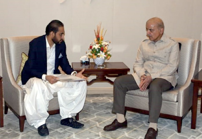 prime minister shehbaz sharif meeting with balochistan chief minister mir quddus bizenjo in gwadar on friday june 24 photo express