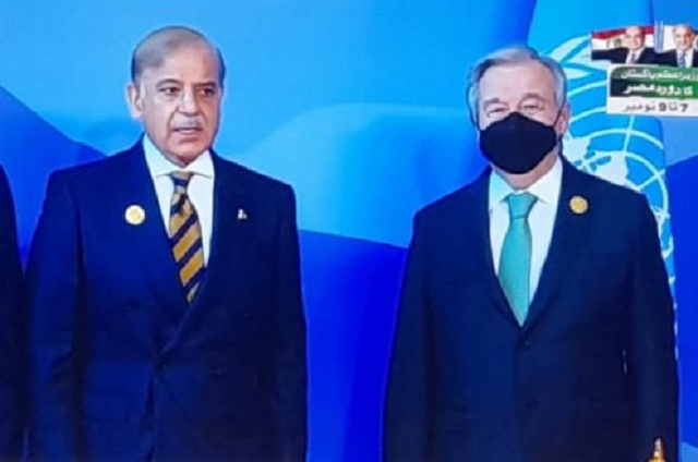 prime minister shehbaz sharif on monday joined world leaders at the sharm el sheikh climate implementation summit photo app