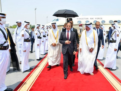 pm shehbaz arrives in qatar on two day official visit pm shehbaz arrives in qatar on two day official visit