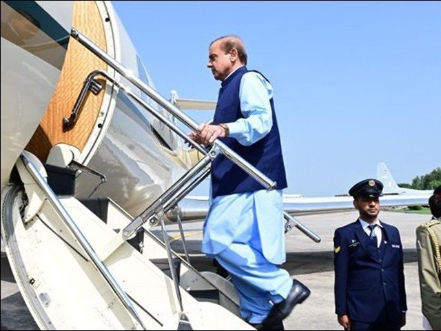 prime minister shehbaz sharif leaves for england to attend queen elizabeth s funeral photo radio pak
