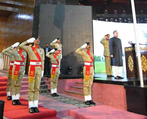 updated version of national anthem was officially unveiled by prime minister shehbaz sharif at the flag hoisting ceremony held in islamabad at the jinnah convention centre photo twitter pmo pk updated version of national anthem was officially unveiled by prime minister shehbaz sharif at the flag hoisting ceremony held in islamabad at the jinnah convention centre photo twitter pmo pk
