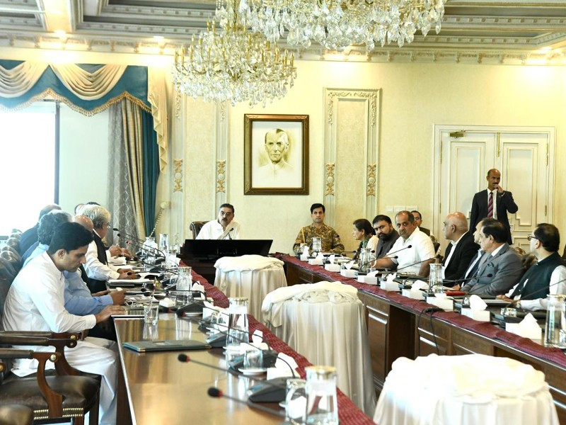 caretaker prime minister anwaarul haq kakar chairing an emergency meeting regarding electricity bills at the prime minister house in islamabad on august 27 2023 photo pid