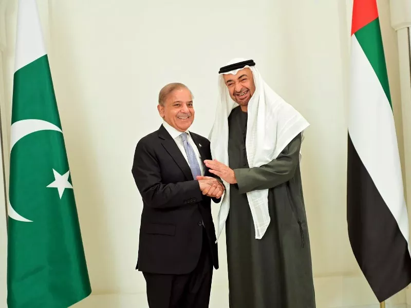 prime minister shehbaz sharif and president of uae sheikh muhammad bin zayed al nahyan meet in abu dhabi on may 23 2024 photo pid prime minister shehbaz sharif and president of uae sheikh muhammad bin zayed al nahyan meet in abu dhabi on may 23 2024 photo pid