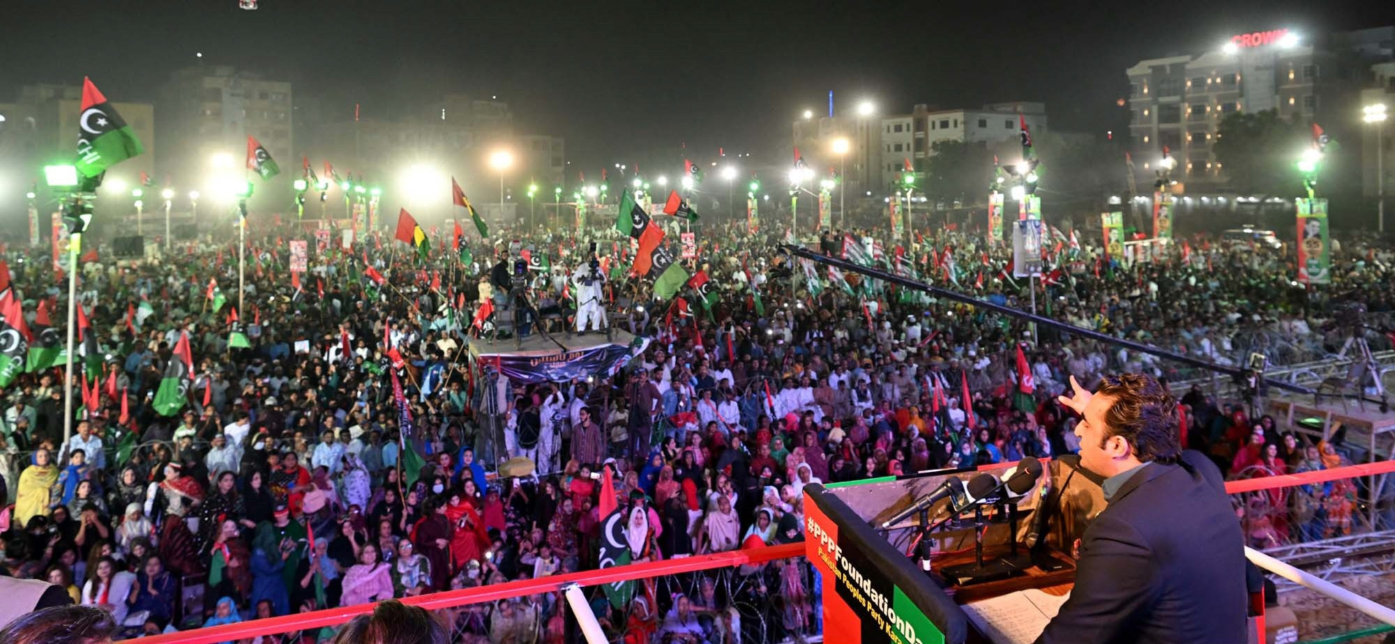 ppp chairman bilawal bhutto zardari addresses a public gathering in karachi photo ppi