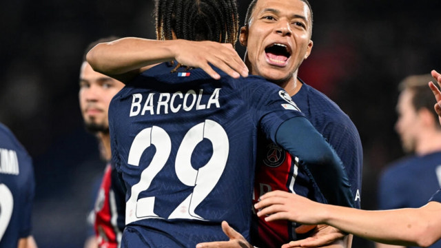 crusing on kylian mbappe and bradley barcola scored the goals as psg beat real sociedad 2 0 in the first leg of their champions league last 16 tie photo afp crusing on kylian mbappe and bradley barcola scored the goals as psg beat real sociedad 2 0 in the first leg of their champions league last 16 tie photo afp