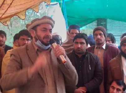 disgruntled pti mna locals protest against k p govt