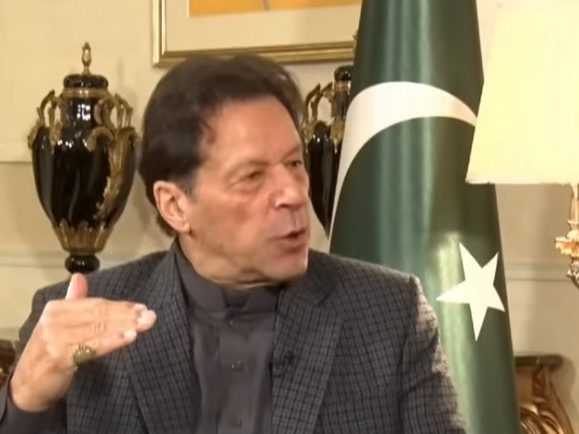 pti chief imran khan gestures during an interview in lahore photo screengrab