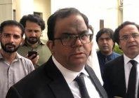 pakistan tehreek e insaf s pti counsel faisal chaudhry speaks to the media at the supreme court sc photo express