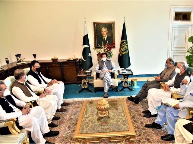 senior pti leaders call on prime minister imran khan at islamabad on september 2 2020 photo pid