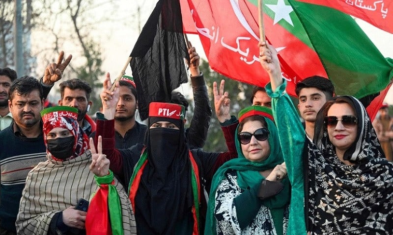 pti supporters block peshawar to islambad highway as they protest in peshawar on february 12 2024 photo afp