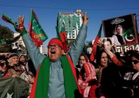 pti supporters as they gather during a protest outside the provincial election commission office in karachi february 17 2024 photo reuters