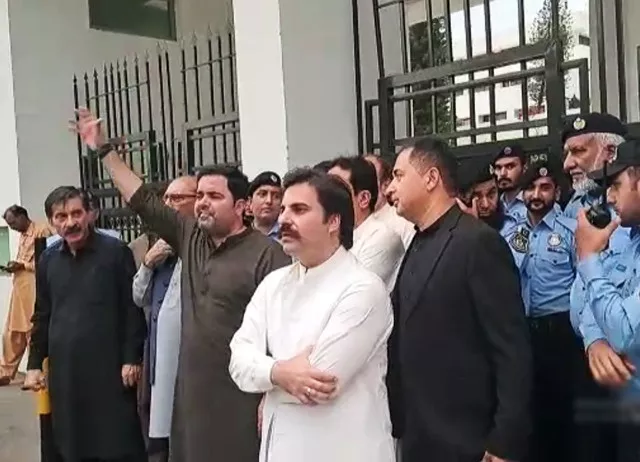 pti members staging protest over the speaker s ruling outside the assembly building photo express pti members staging protest over the speaker s ruling outside the assembly building photo express