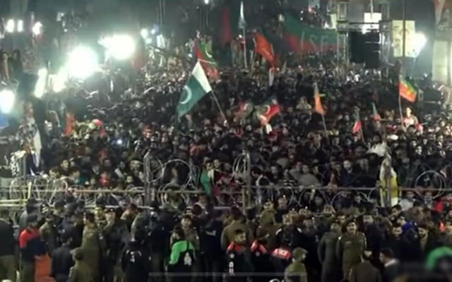 a view of pti s power show in rawalpindi on saturday november 26 screengrab