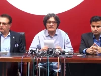 pti leaders addressing a press conference in islamabad on april 23 2024 screengrab