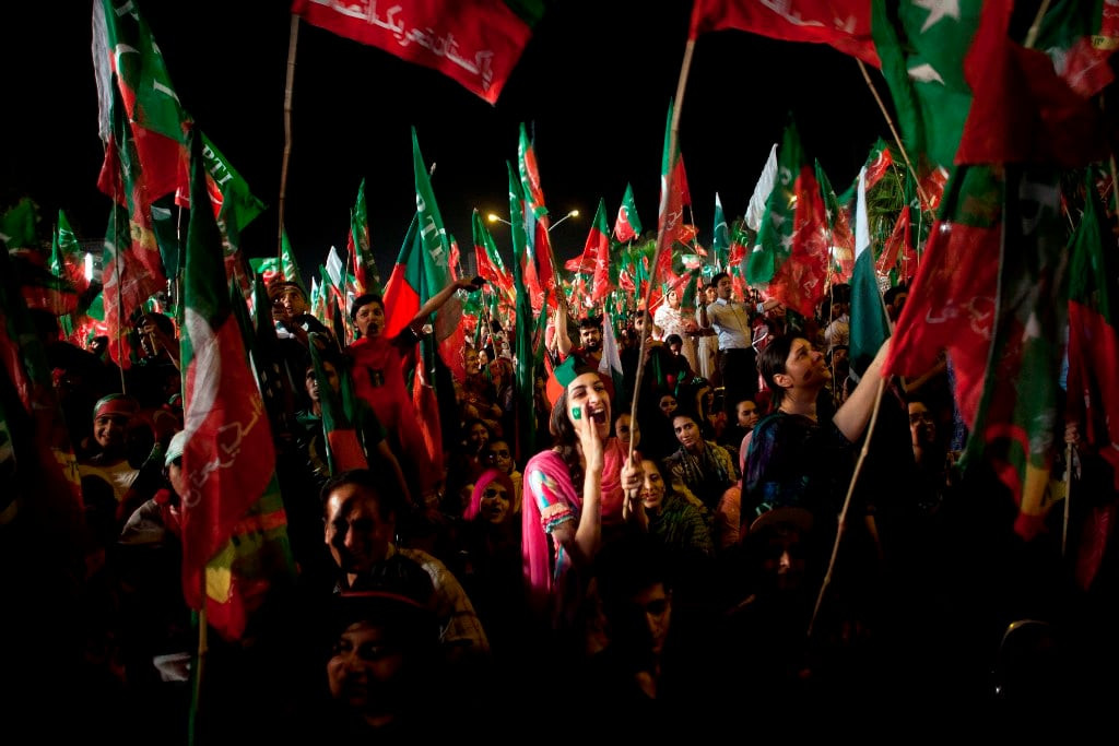 a young woman chants slogans in support of imran khan at a rally for his party pakistan tehreek e insaaf on may 9 2013 in islamabad photo myra iqbal express