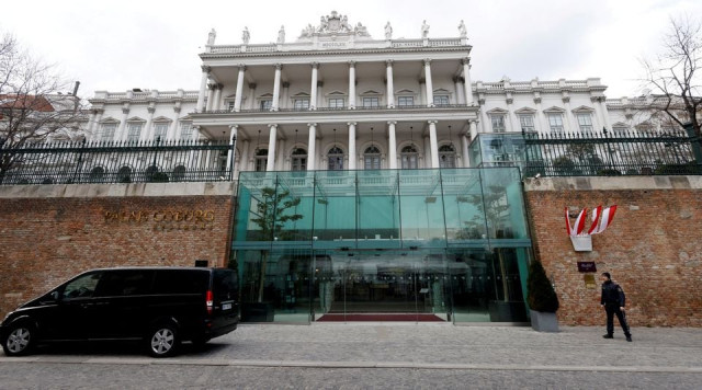an austrian police officer stands outside palais coburg where closed door nuclear talks with iran take place in vienna austria february 28 2022 reuters an austrian police officer stands outside palais coburg where closed door nuclear talks with iran take place in vienna austria february 28 2022 reuters