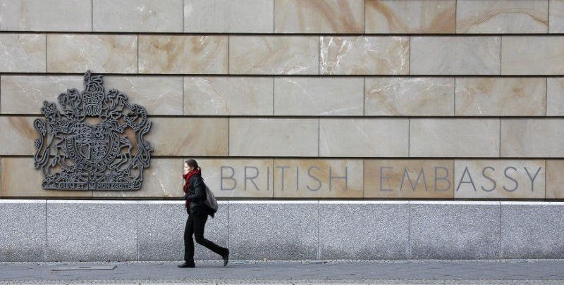 a pedestrian walks in front of the british embassy in berlin november 5 2013 photo reuters