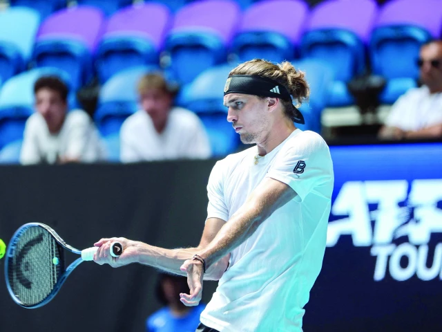 germany s alexander zverev hits a return against brazil s thiago monteiro during their men s singles match at the united cup tennis tournament in perth photo afp germany s alexander zverev hits a return against brazil s thiago monteiro during their men s singles match at the united cup tennis tournament in perth photo afp