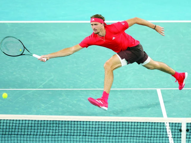 alexander zverev hits a shot against france s lucas pouille during their match on day one of the australian open tennis tournament in melbourne on january 12 photo reuters alexander zverev hits a shot against france s lucas pouille during their match on day one of the australian open tennis tournament in melbourne on january 12 photo reuters