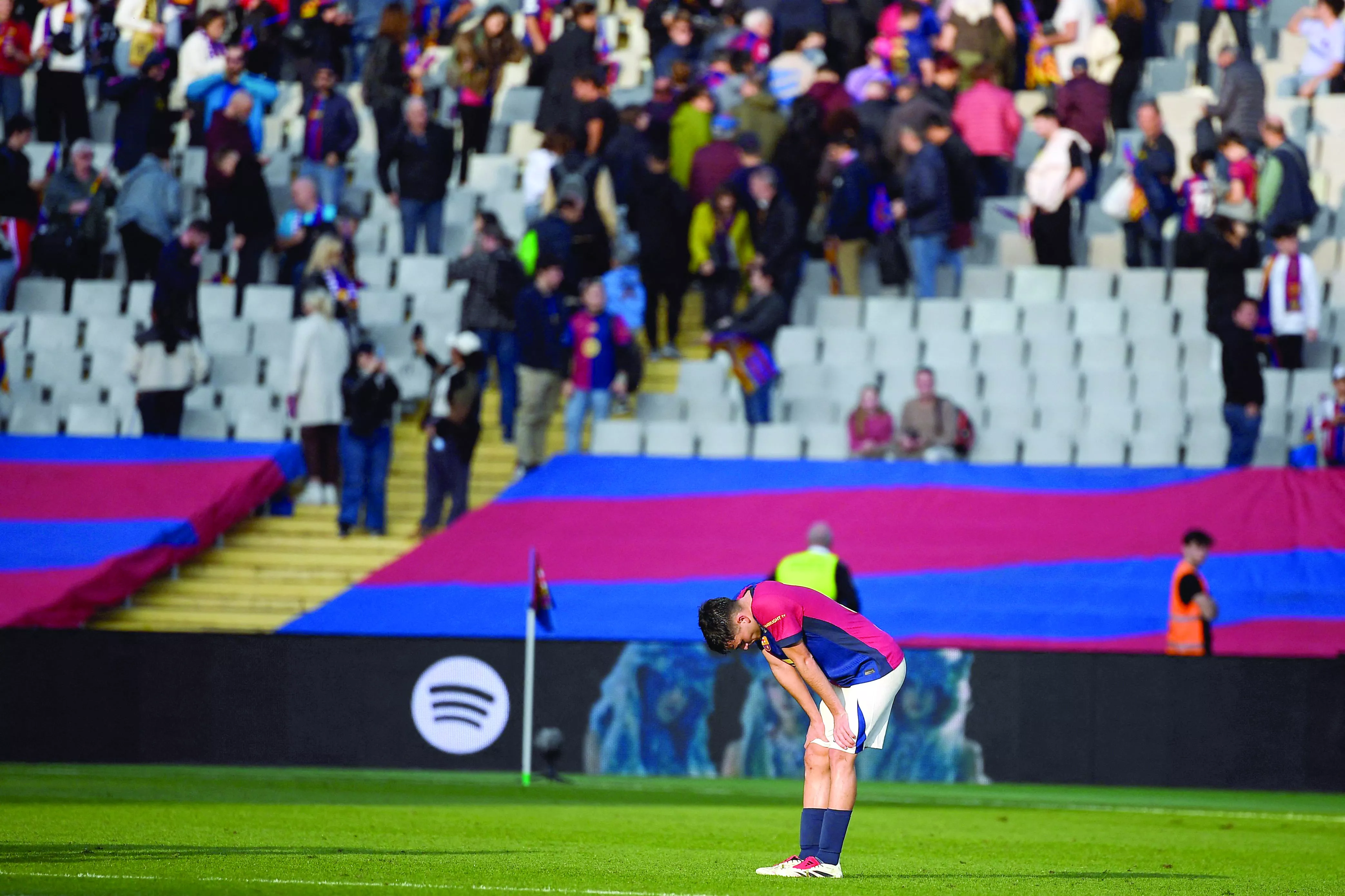 barcelona s pedri reacts at the end of the spanish league football match between fc barcelona and ud las palmas at the estadi olimpic lluis companys in barcelona photo afp barcelona s pedri reacts at the end of the spanish league football match between fc barcelona and ud las palmas at the estadi olimpic lluis companys in barcelona photo afp