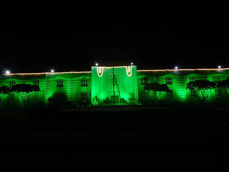 the high commission s building and the chancery mosque were decorated and illuminated at night to mark this revered occasion photo twitter pakinindia the high commission s building and the chancery mosque were decorated and illuminated at night to mark this revered occasion photo twitter pakinindia