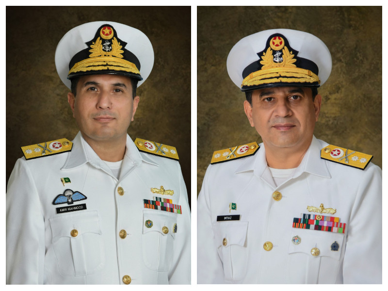 rear admiral imtiaz ali l and rear admiral amir mahmood r photo dgpr