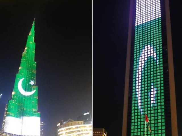 dubai has a sizeable pakistani community many of whom cheered as the world s tallest skyscraper was lit up with pakistani flag photo courtesy khaleej times