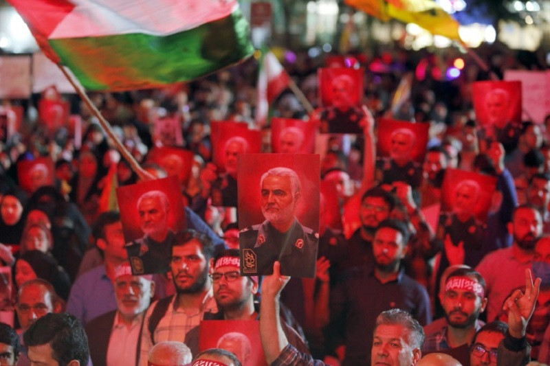 iranians express solidarity with palestinians at a rally in tehran after hamas militants attacked israel photo afp