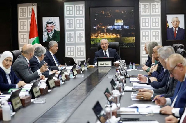 palestinian prime minister mohammad shtayyeh convenes a cabinet meeting in ramallah west bank february 26 2024 photo reuters palestinian prime minister mohammad shtayyeh convenes a cabinet meeting in ramallah west bank february 26 2024 photo reuters