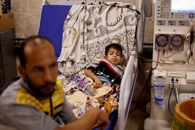 a palestinian kidney patient lies on a hospital bed at naser hospital in khan younis in the southern gaza strip october 15 2023 photo reuters