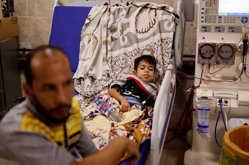 a palestinian kidney patient lies on a hospital bed at naser hospital in khan younis in the southern gaza strip october 15 2023 photo reuters