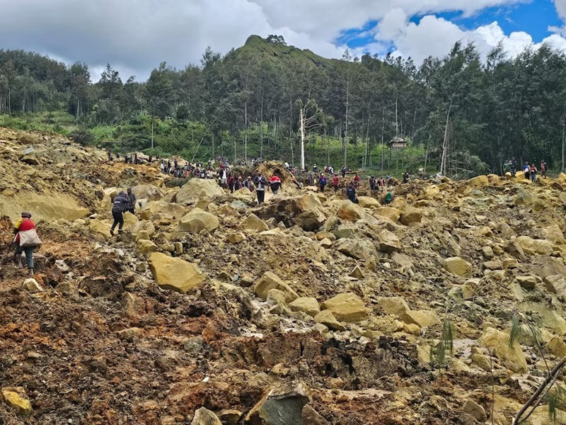 View of the damage after a landslide in Maip Mulitaka, Enga province, Papua New Guinea May 24, 2024. PHOTO: REUTERS