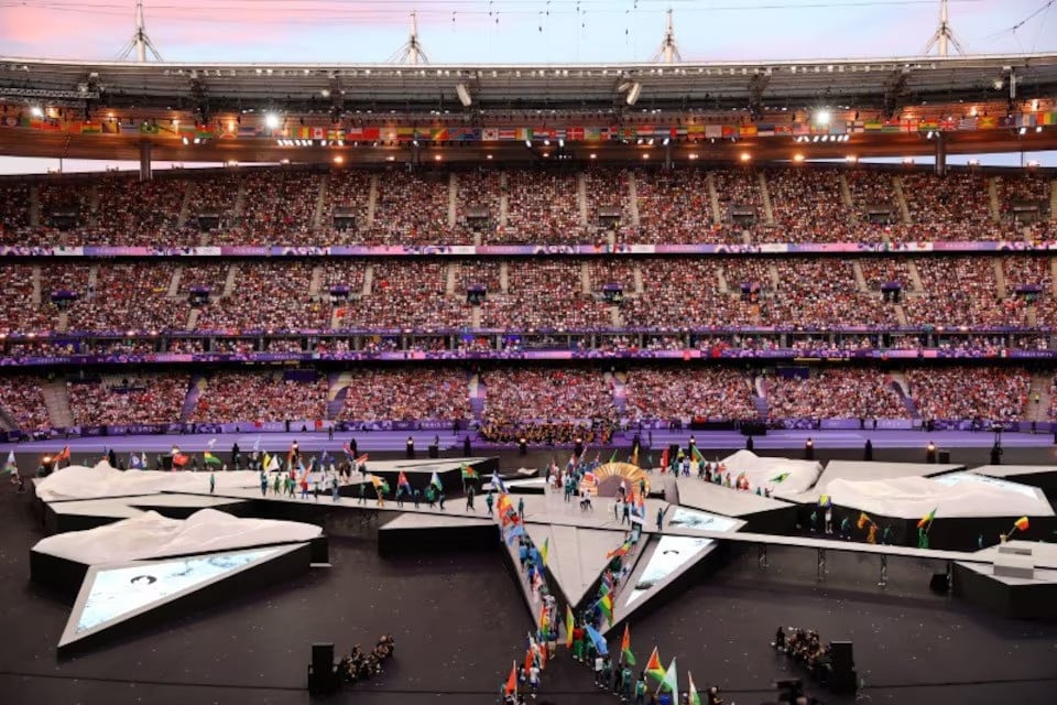 general view of the parade of athletes during the paris 2024 closing ceremony at stade de france saint denis france on august 11 2024 photo reuters