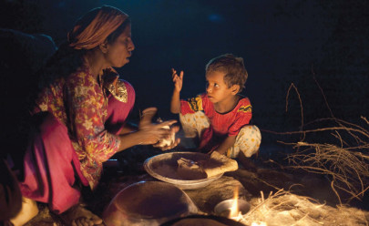 plight of a village hit by flood