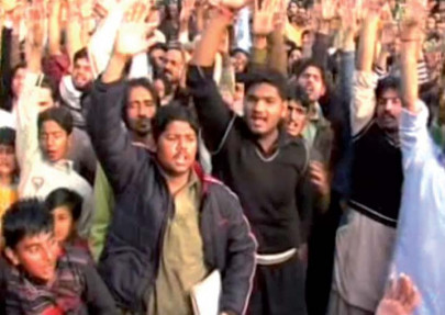 seven held for shooting at protest rally