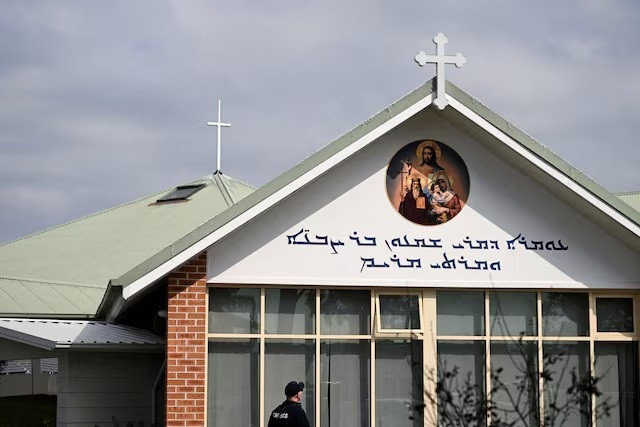 police at the assyrian christ the good shepherd church after a knife attack in wakeley in sydney australia april 16 2024 photo reuters
