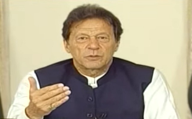 prime minister imran khan is speaking during a live broadcast on may 30 screeengrab