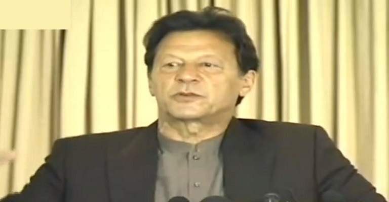 prime minister imran khan addresses a ceremony in connection with the expansion of the ehsas food provision programme in islamabad on april 11 2021 photo screengrab