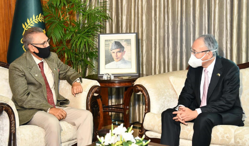 ambassador of japan to pakistan kuniori matsuda called on president arif alvi photo pid