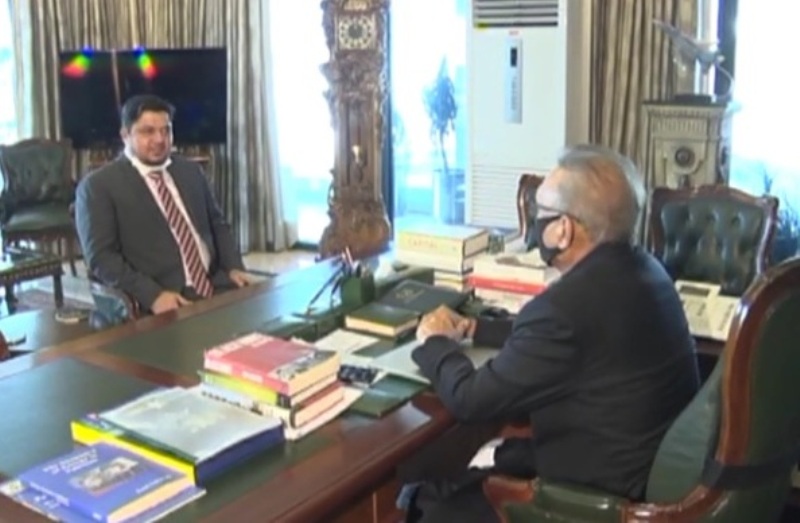 tek uk chief raja fahim kayani calls on president dr arif alvi in islamabad screengrab