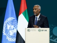 president of the maldives mohamed muizzu delivers a national statement in dubai united arab emirates december 1 2023 photo reuters