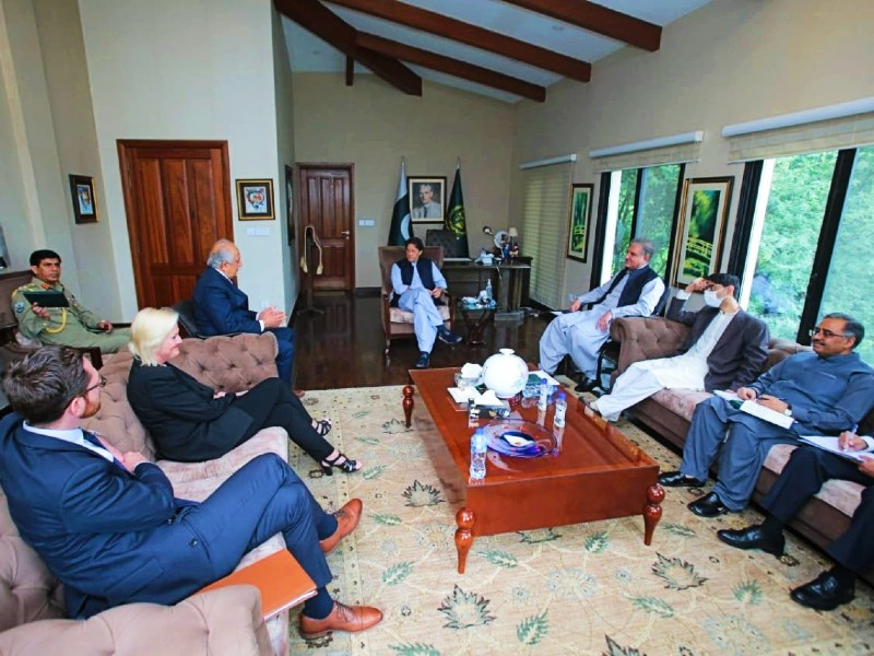 pm imran meets zalmay khalilzad and his delegation in islamabad photo pid