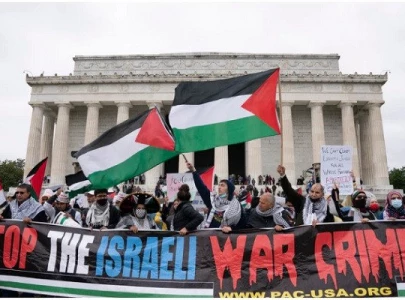 pro palestinian rally in washington seeks end to us aid to israel