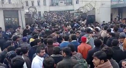 protesters ransack building block rawal road over fake job advert protesters ransack building block rawal road over fake job advert