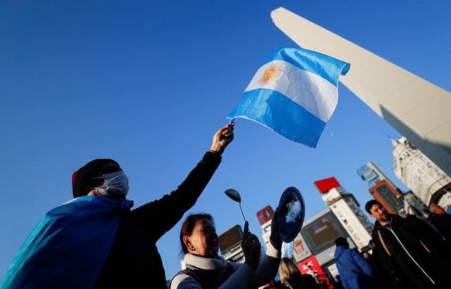 demonstrators protest against argentina s president alberto fernandez s administration on independence day in buenos aires argentina july 9 2022 photo reuters