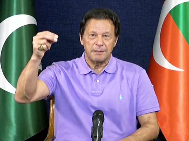 pti chairman imran khan addressing a press conference at his bani gala residence in islamabad on saturday june 25 screengrab