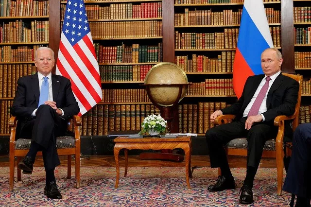 us president joe biden and russia s president vladimir putin meet for the us russia summit at villa la grange in geneva switzerland june 16 2021 photo reuters us president joe biden and russia s president vladimir putin meet for the us russia summit at villa la grange in geneva switzerland june 16 2021 photo reuters