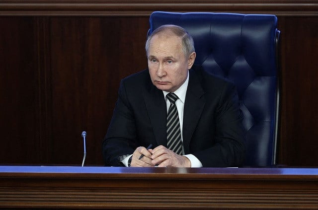 russian president vladimir putin attends an expanded meeting of the defence ministry board in moscow russia december 21 2021 photo reuters russian president vladimir putin attends an expanded meeting of the defence ministry board in moscow russia december 21 2021 photo reuters